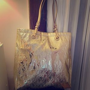 Gold Michael Kors Tote Bag